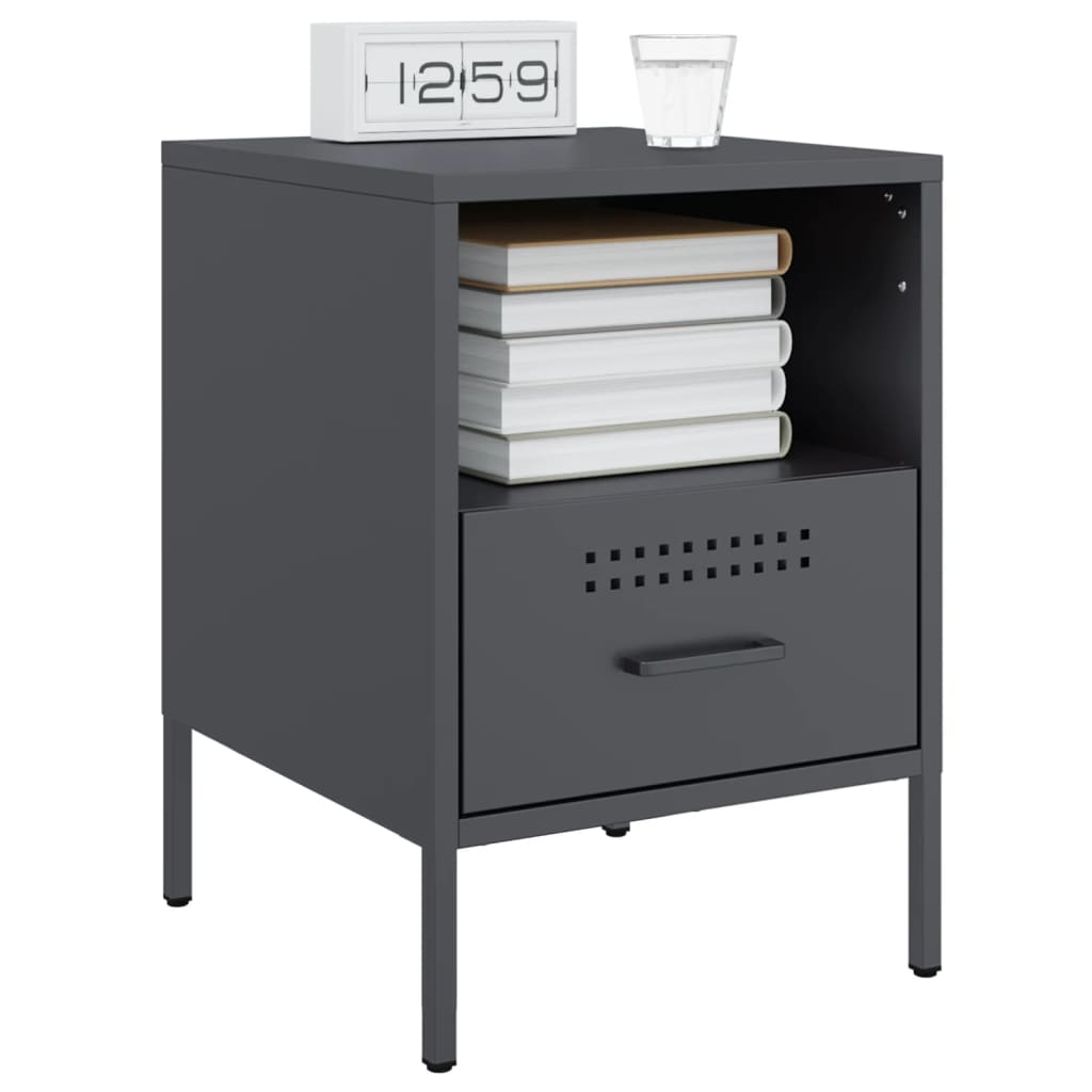 Bedside Cabinets 2 pcs Anthracite 36x39x50.5 cm Steel