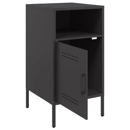Bedside Cabinet Black 36x39x68 cm Steel