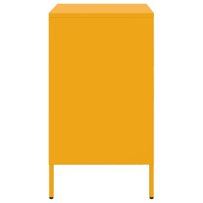 Bedside Cabinets 2 pcs Mustard Yellow 36x39x68 cm Steel