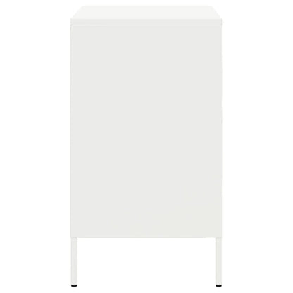 Bedside Cabinet White 36x39x68 cm Steel