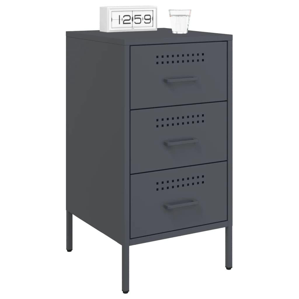 Bedside Cabinet Anthracite 36x39x68 cm Steel