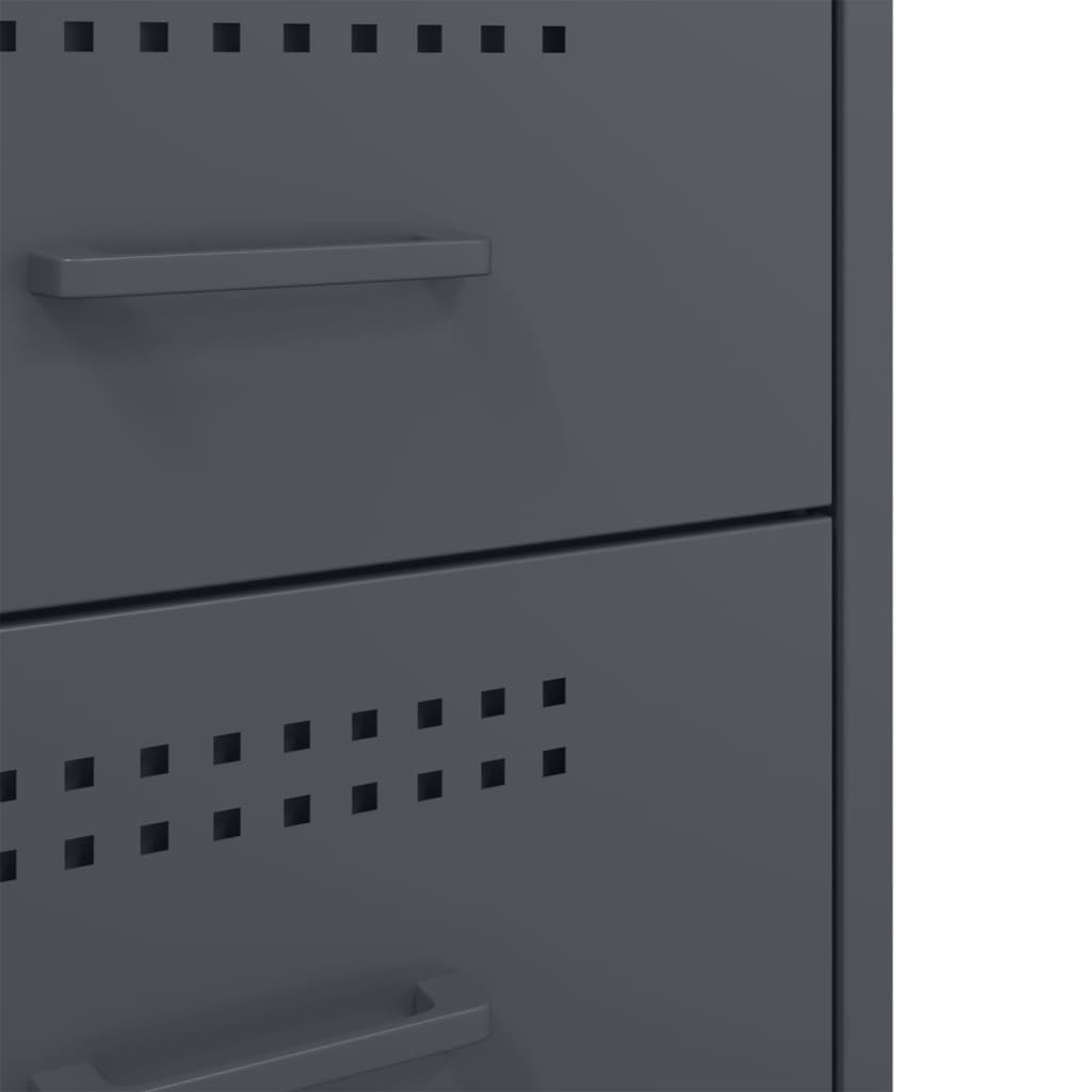 Bedside Cabinet Anthracite 36x39x68 cm Steel
