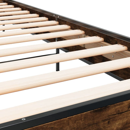 Bed Frame without Mattress Smoked Oak 100x200 cm