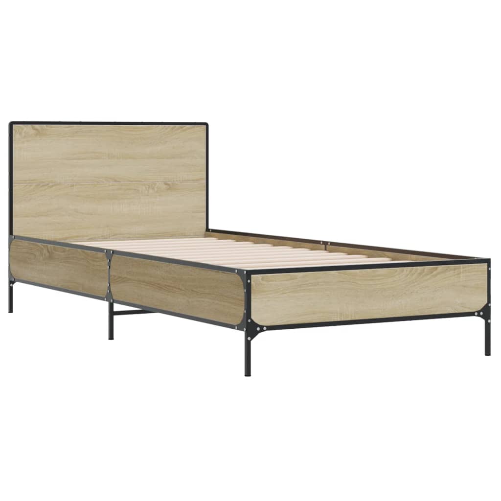 Bed Frame without Mattress Sonoma Oak 75x190 cm Small Single