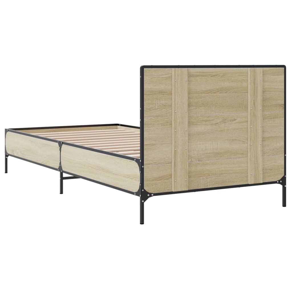Bed Frame without Mattress Sonoma Oak 75x190 cm Small Single