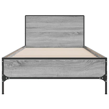 Bed Frame without Mattress Grey Sonoma 75x190 cm Small Single