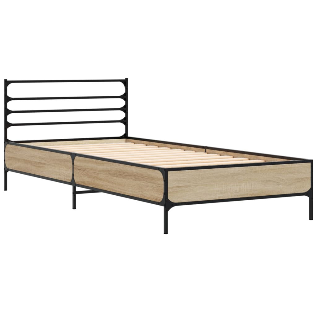 Bed Frame without Mattress Sonoma Oak 100x200 cm