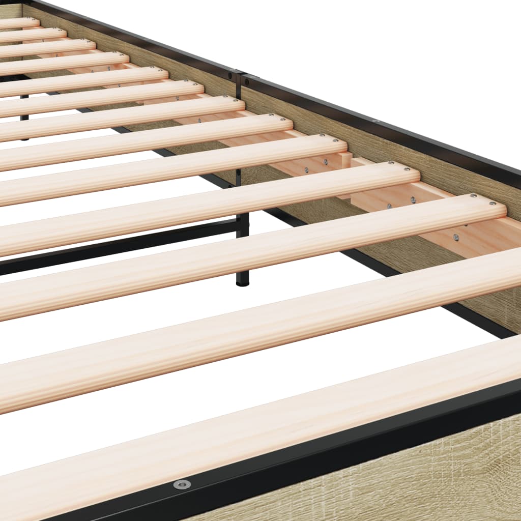 Bed Frame without Mattress Sonoma Oak 100x200 cm