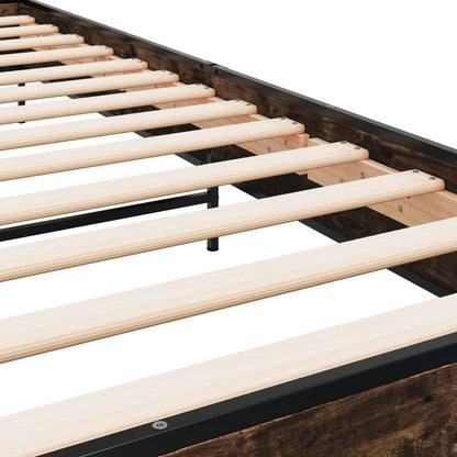 Bed Frame without Mattress Smoked Oak 100x200 cm