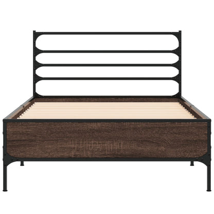 Bed Frame without Mattress Brown Oak 100x200 cm