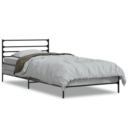 Bed Frame without Mattress Grey Sonoma 75x190 cm Small Single
