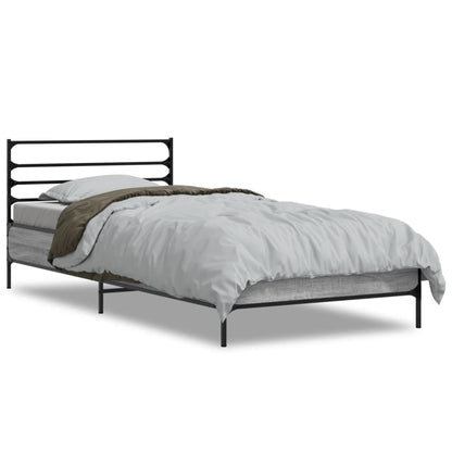 Bed Frame without Mattress Grey Sonoma 90x190 cm Single