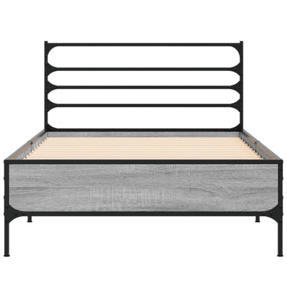 Bed Frame without Mattress Grey Sonoma 90x190 cm Single