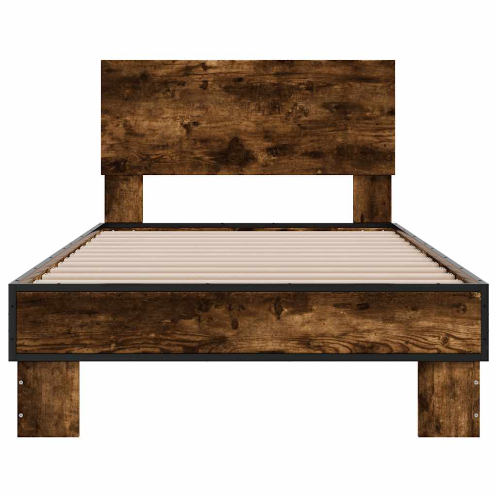 Bed Frame without Mattress Smoked Oak 90x190 cm Single