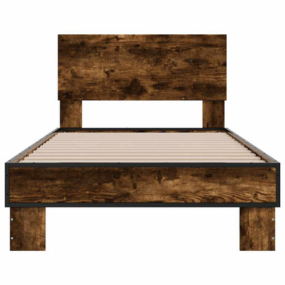 Bed Frame without Mattress Smoked Oak 90x190 cm Single