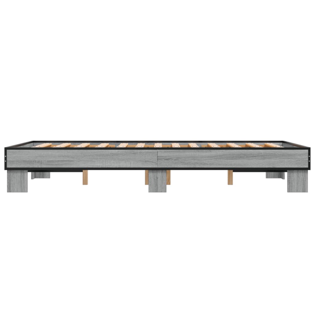Bed Frame without Mattress Grey Sonoma 140x200 cm