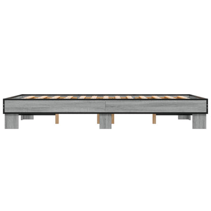 Bed Frame without Mattress Grey Sonoma 140x200 cm