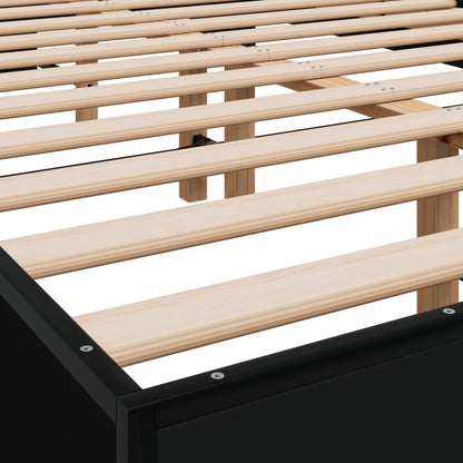 Bed Frame without Mattress Black 120x200 cm