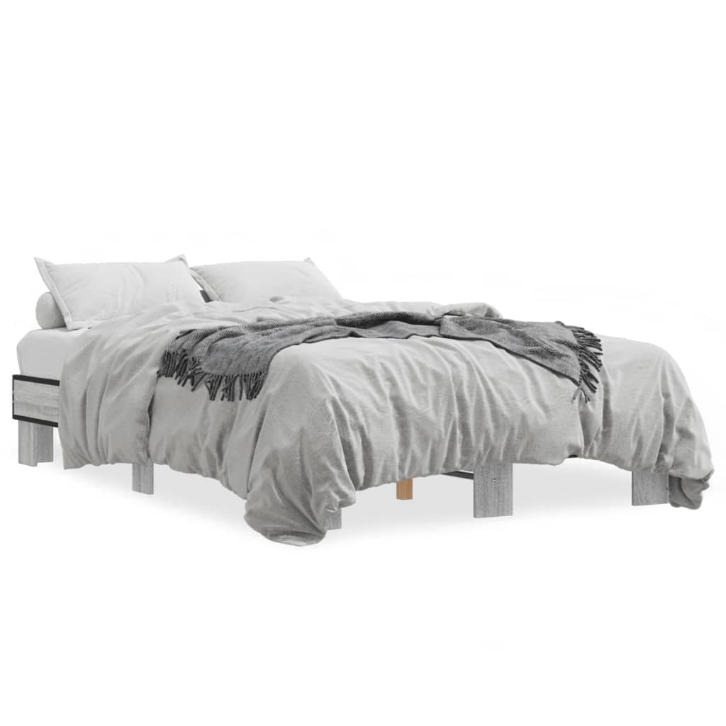 Bed Frame without Mattress Grey Sonoma 120x200 cm