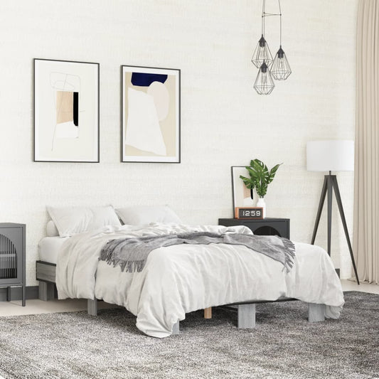 Bed Frame without Mattress Grey Sonoma 120x200 cm