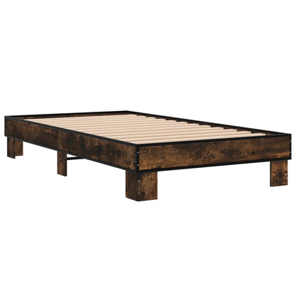 Bed Frame without Mattress Smoked Oak 100x200 cm