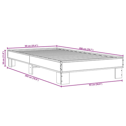 Bed Frame without Mattress Black 90x200 cm