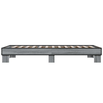 Bed Frame without Mattress Grey Sonoma 90x200 cm