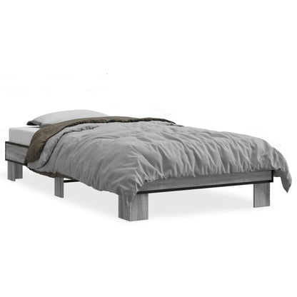 Bed Frame without Mattress Grey Sonoma 75x190 cm Small Single
