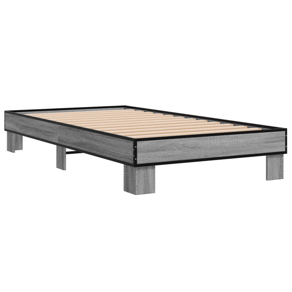 Bed Frame without Mattress Grey Sonoma 75x190 cm Small Single