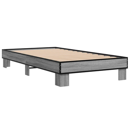 Bed Frame without Mattress Grey Sonoma 75x190 cm Small Single