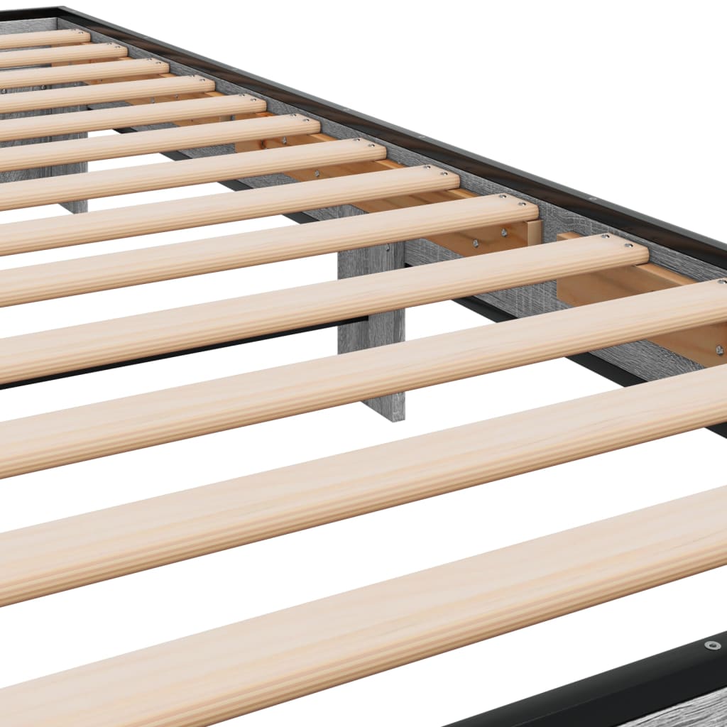 Bed Frame without Mattress Grey Sonoma 75x190 cm Small Single