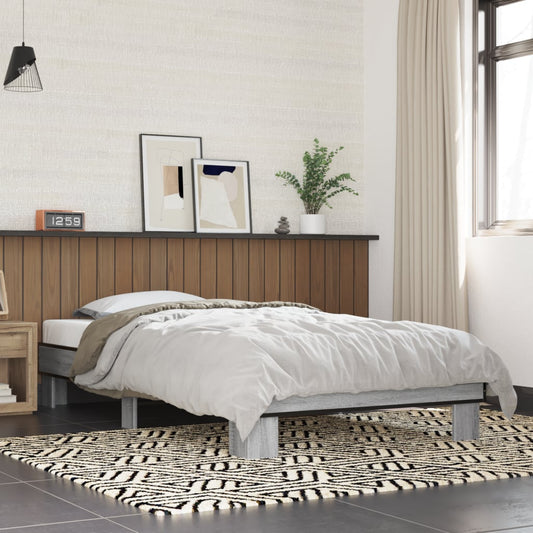 Bed Frame without Mattress Grey Sonoma 75x190 cm Small Single