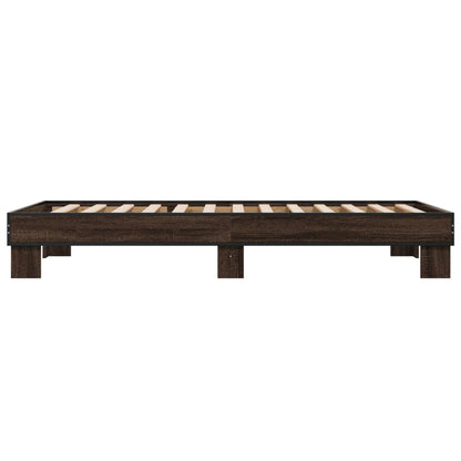 Bed Frame without Mattress Brown Oak 75x190 cm Small Single