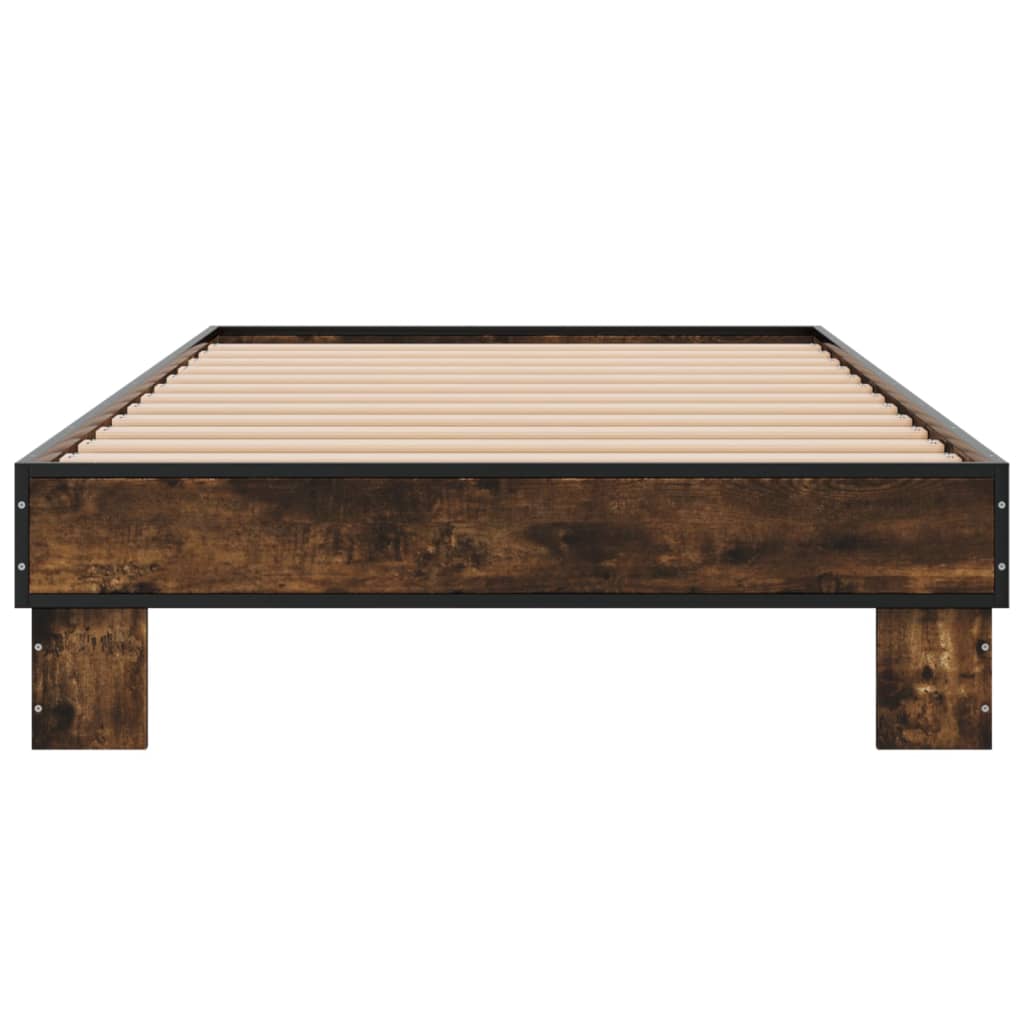 Bed Frame without Mattress Smoked Oak 90x190 cm Single