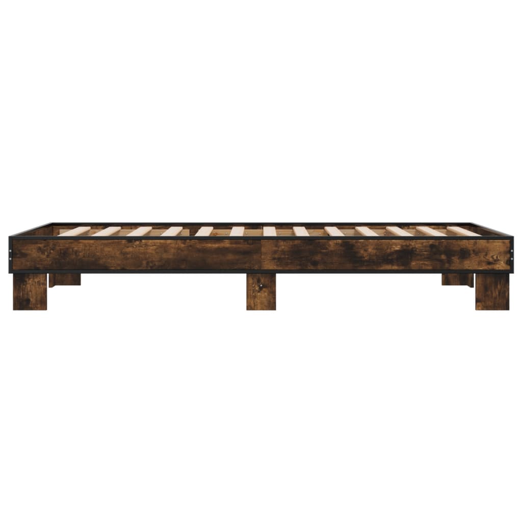 Bed Frame without Mattress Smoked Oak 90x190 cm Single