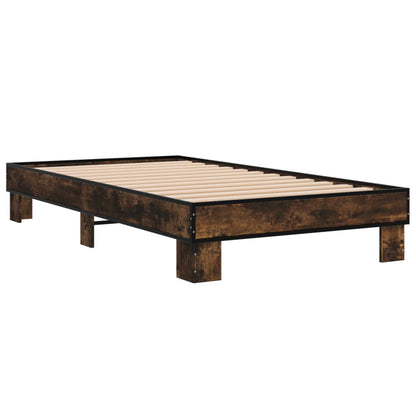 Bed Frame without Mattress Smoked Oak 90x190 cm Single