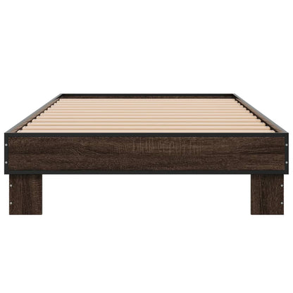 Bed Frame without Mattress Brown Oak 90x190 cm Single