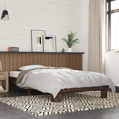 Bed Frame without Mattress Brown Oak 90x190 cm Single