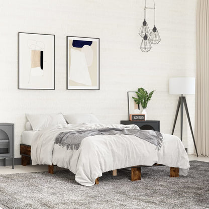 Bed Frame without Mattress Smoked Oak 120x190 cm Small Double
