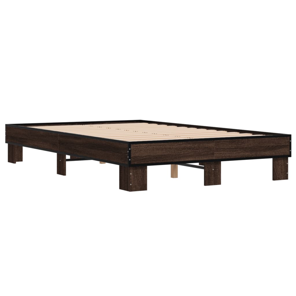 Bed Frame without Mattress Brown Oak 120x190 cm Small Double