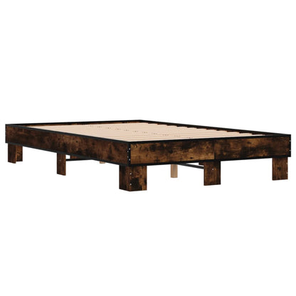 Bed Frame without Mattress Smoked Oak 135x190 cm Double