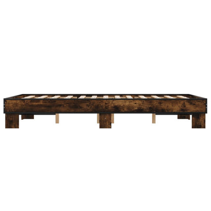Bed Frame without Mattress Smoked Oak 135x190 cm Double
