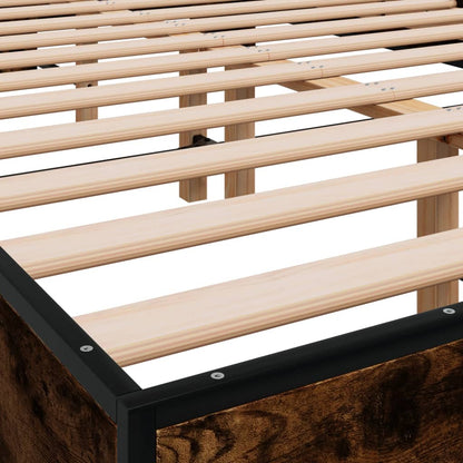 Bed Frame without Mattress Smoked Oak 135x190 cm Double