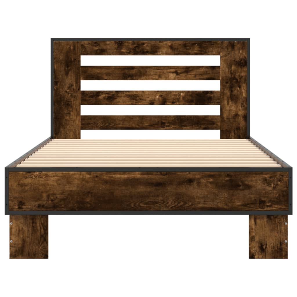 Bed Frame without Mattress Smoked Oak 90x190 cm Single