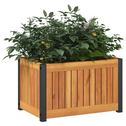 Garden Planter 45x30x27.5 cm Solid Wood Acacia and Steel