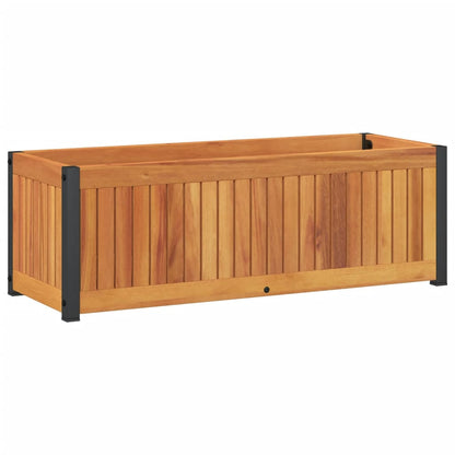 Garden Planter 80x30x27.5 cm Solid Wood Acacia and Steel