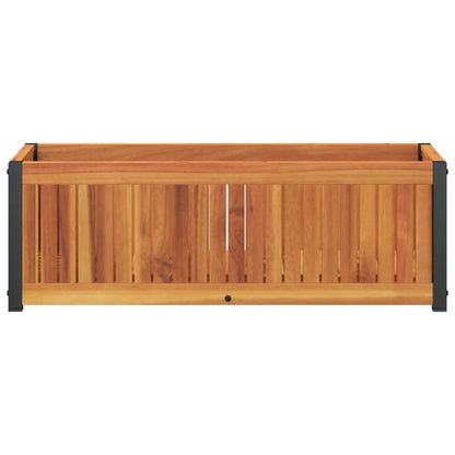 Garden Planter 80x30x27.5 cm Solid Wood Acacia and Steel