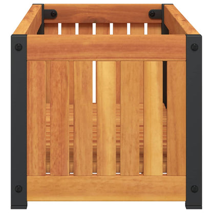 Garden Planter 80x30x27.5 cm Solid Wood Acacia and Steel