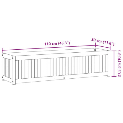 Garden Planter 110x30x27.5 cm Solid Wood Acacia and Steel