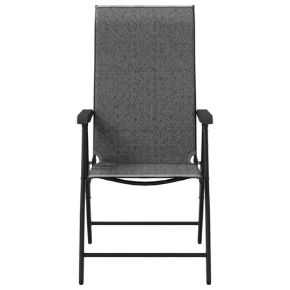 Folding Garden Chairs 8 pcs Grey Poly Rattan
